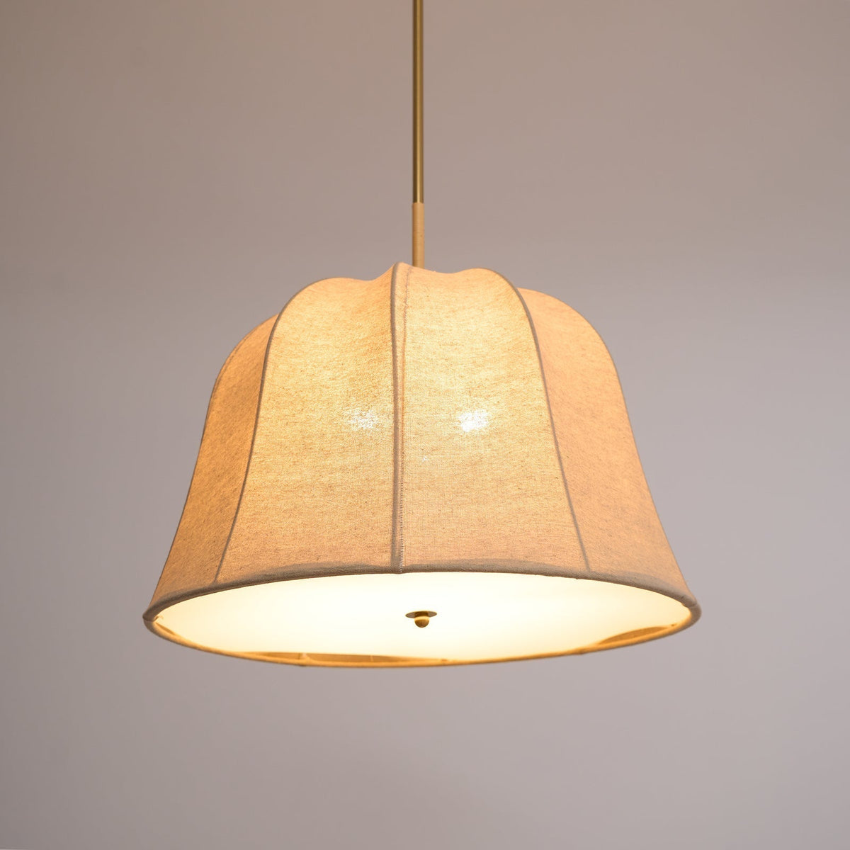Cozy Warm Glow Fabric Bell Shade Pendant Light