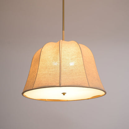 Cozy Warm Glow Fabric Bell Shade Pendant Light
