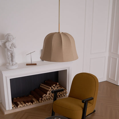 Cozy Warm Glow Fabric Bell Shade Pendant Light