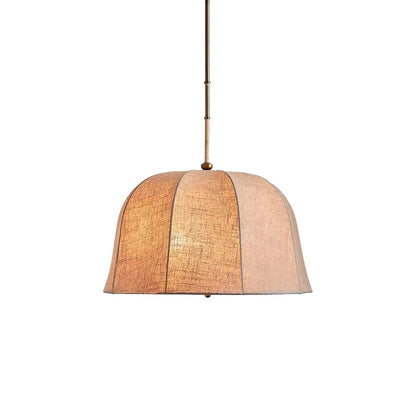 Cozy Warm Glow Fabric Bell Shade Pendant Light