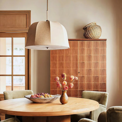 Cozy Warm Glow Fabric Bell Shade Pendant Light