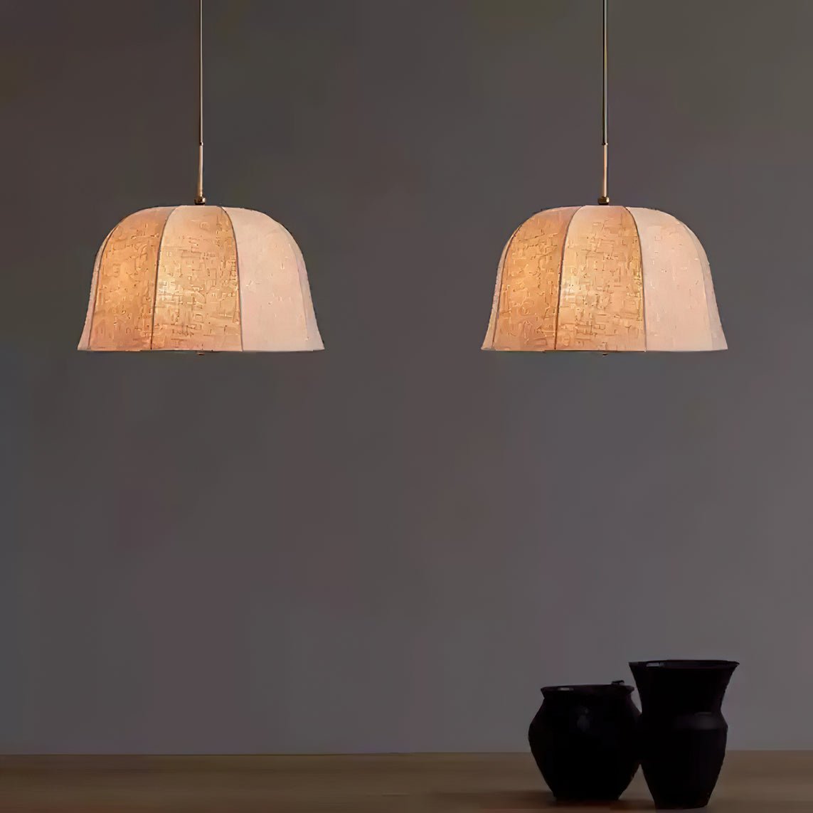 Cozy Warm Glow Fabric Bell Shade Pendant Light