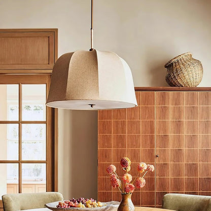 Cozy Warm Glow Fabric Bell Shade Pendant Light