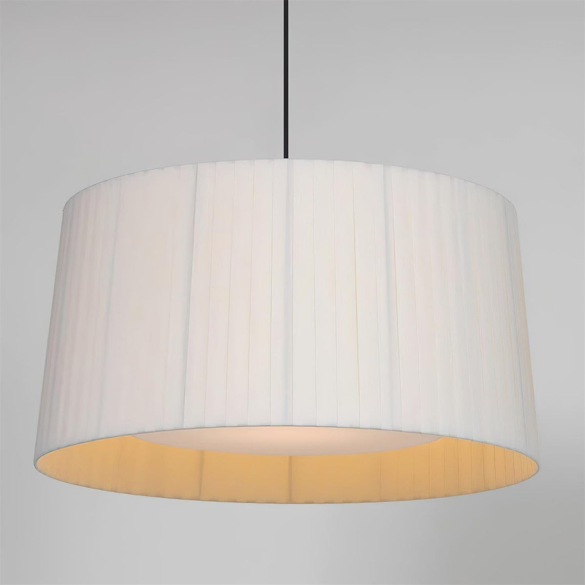 Integrated LED With Pleated Fabric Pendant Light