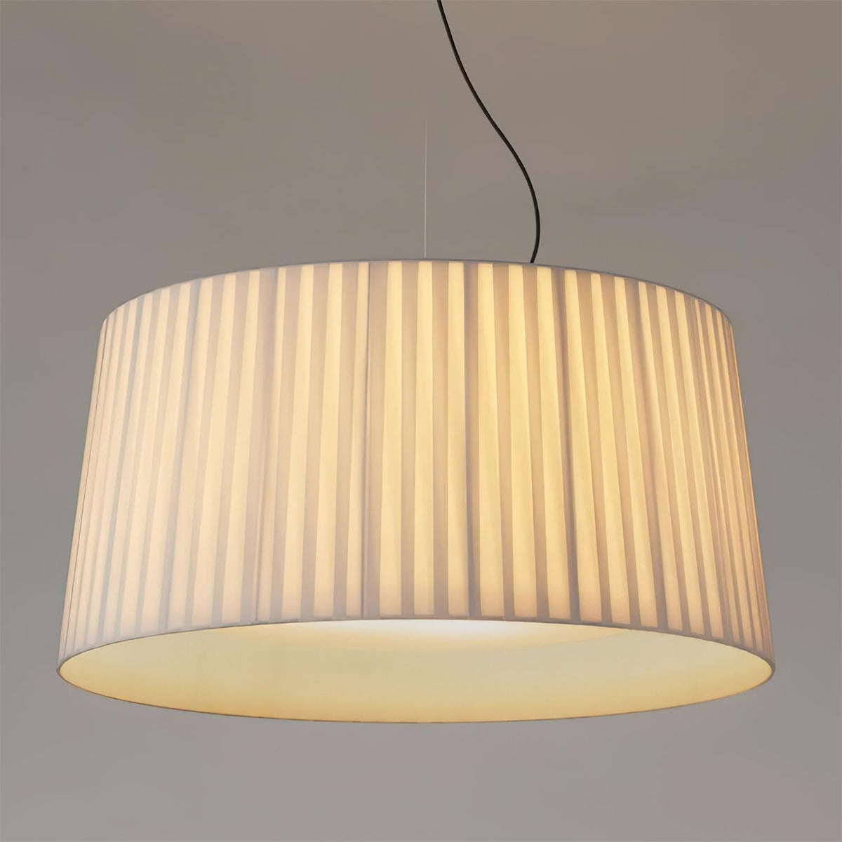 Integrated LED With Pleated Fabric Pendant Light