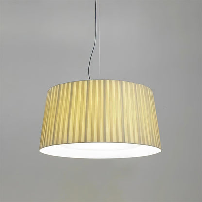 Integrated LED With Pleated Fabric Pendant Light