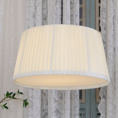 Integrated LED With Pleated Fabric Pendant Light