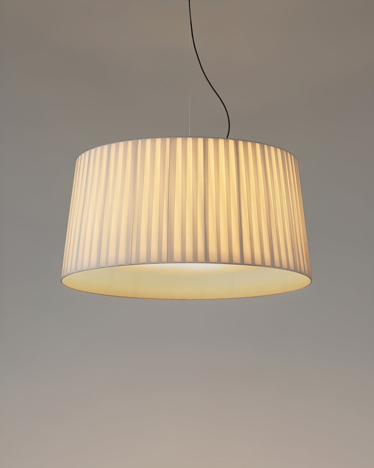 Integrated LED With Pleated Fabric Pendant Light