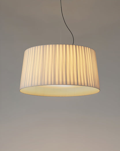 Integrated LED With Pleated Fabric Pendant Light