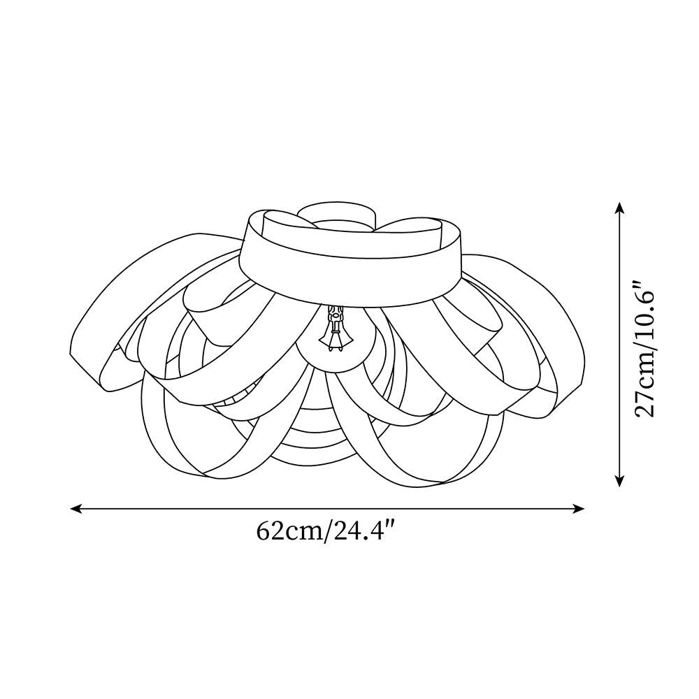 Metal Canopy Dimmable Walnut Wood Ribbon Ceiling Light