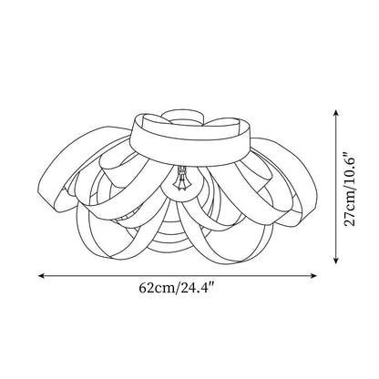 Metal Canopy Dimmable Walnut Wood Ribbon Ceiling Light