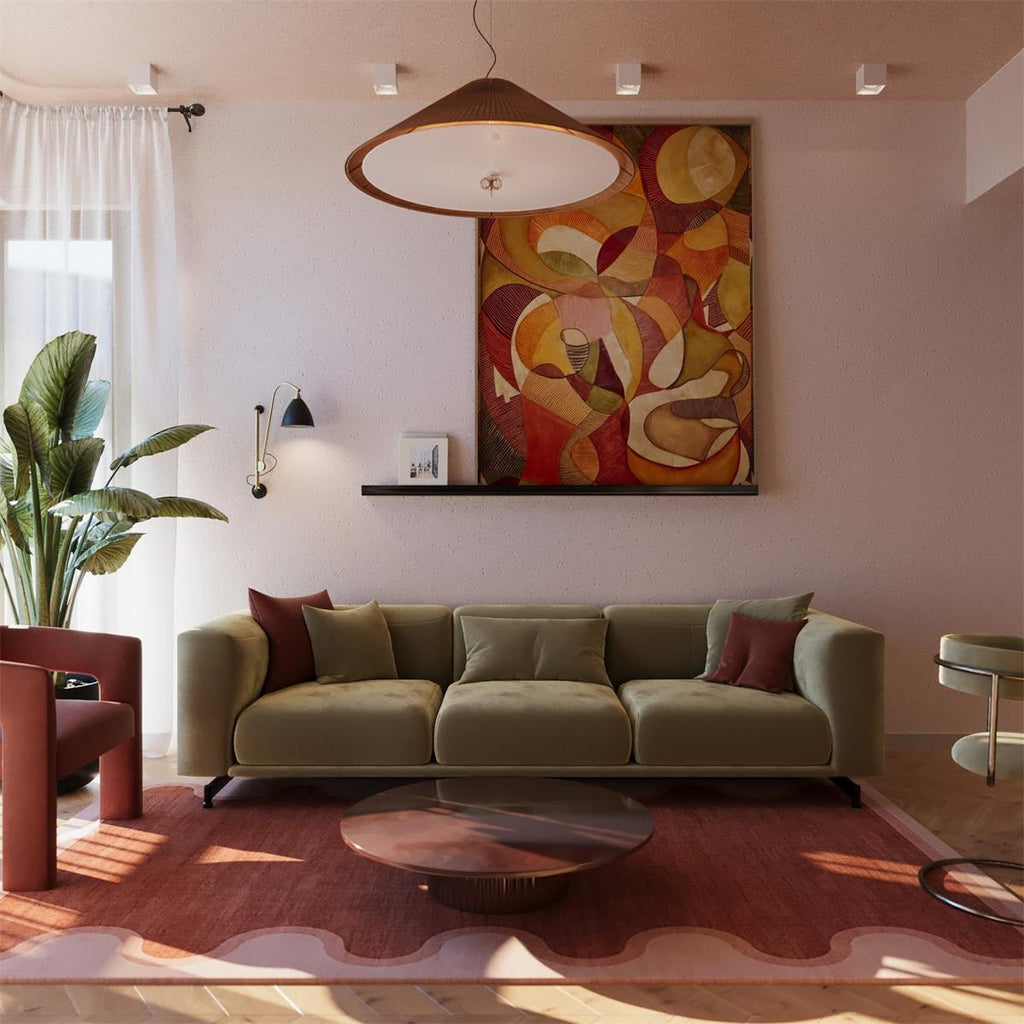 Pendant Lamp With Brass Accents And Natural Bamboo