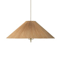 Pendant Lamp With Brass Accents And Natural Bamboo