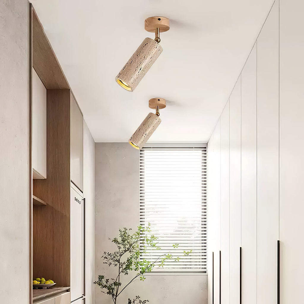 Warm Ambience Yellow Travertine Pendant Light