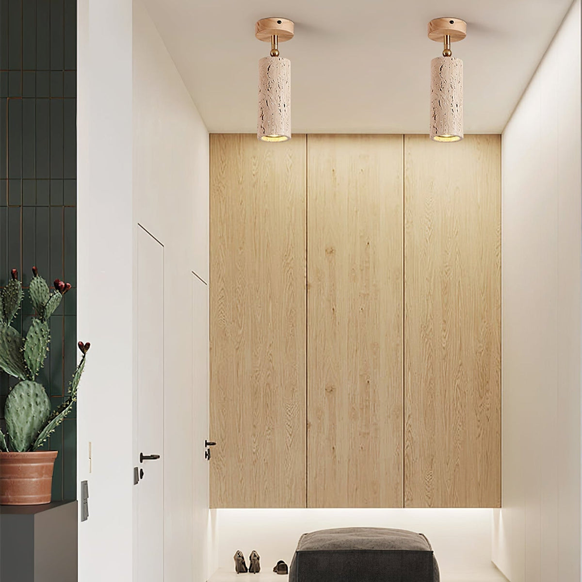 Warm Ambience Yellow Travertine Pendant Light