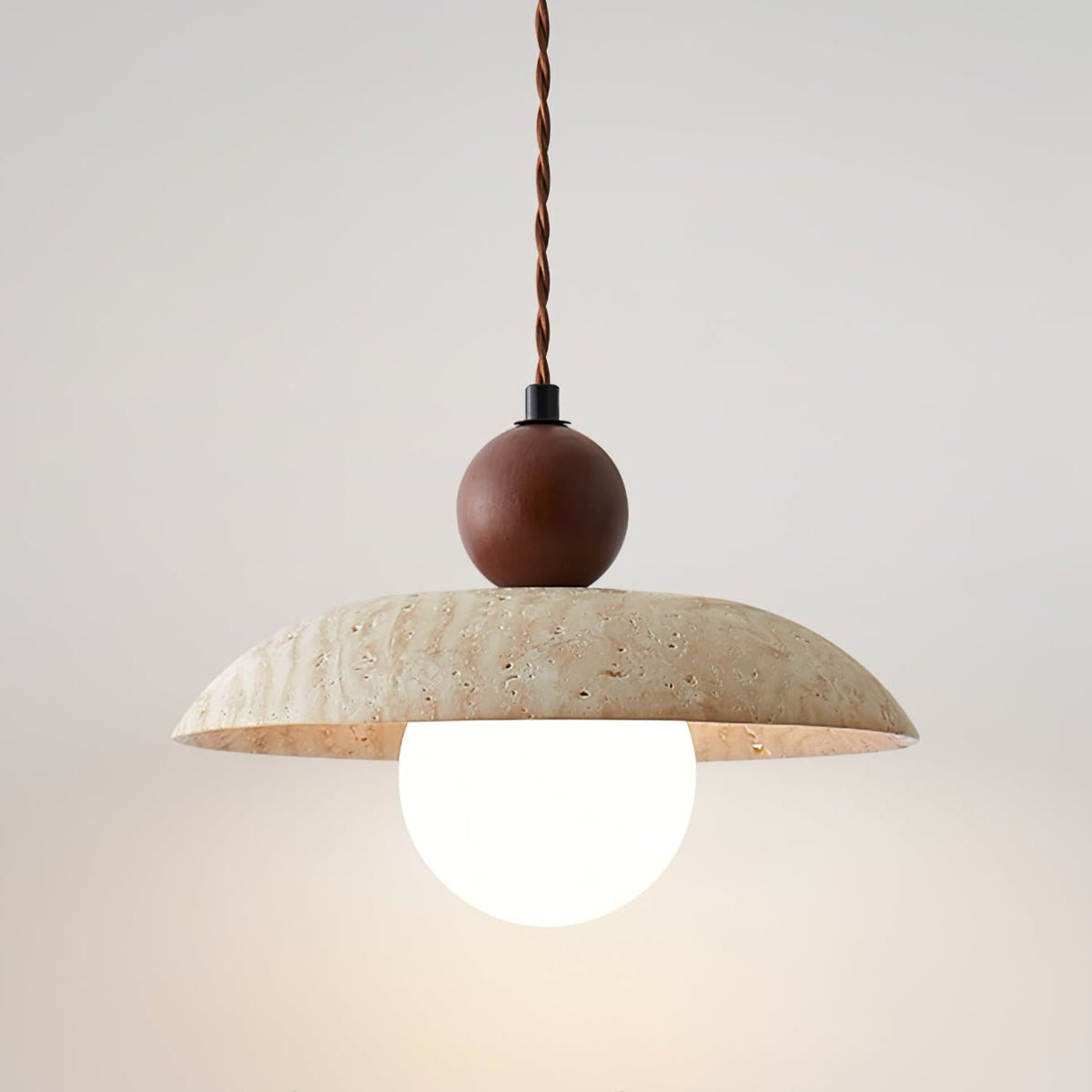 Warm Glow Premium Travertine Pendant Light