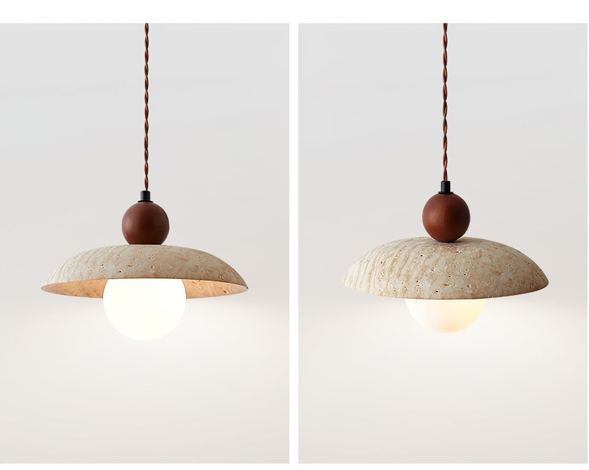 Warm Glow Premium Travertine Pendant Light