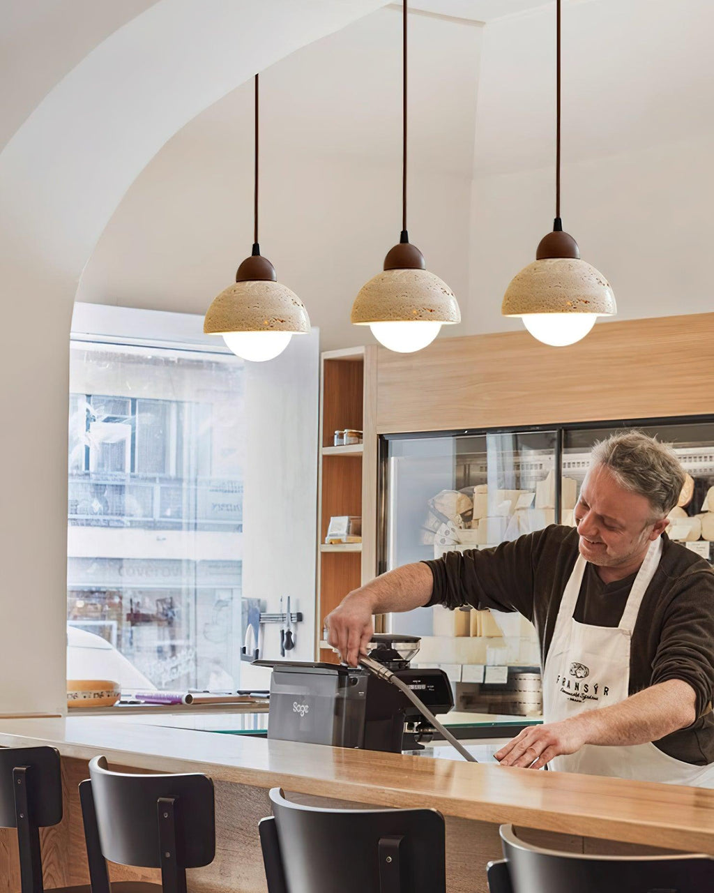 Warm Ambient Glow Pendant Lamp With Wood Top