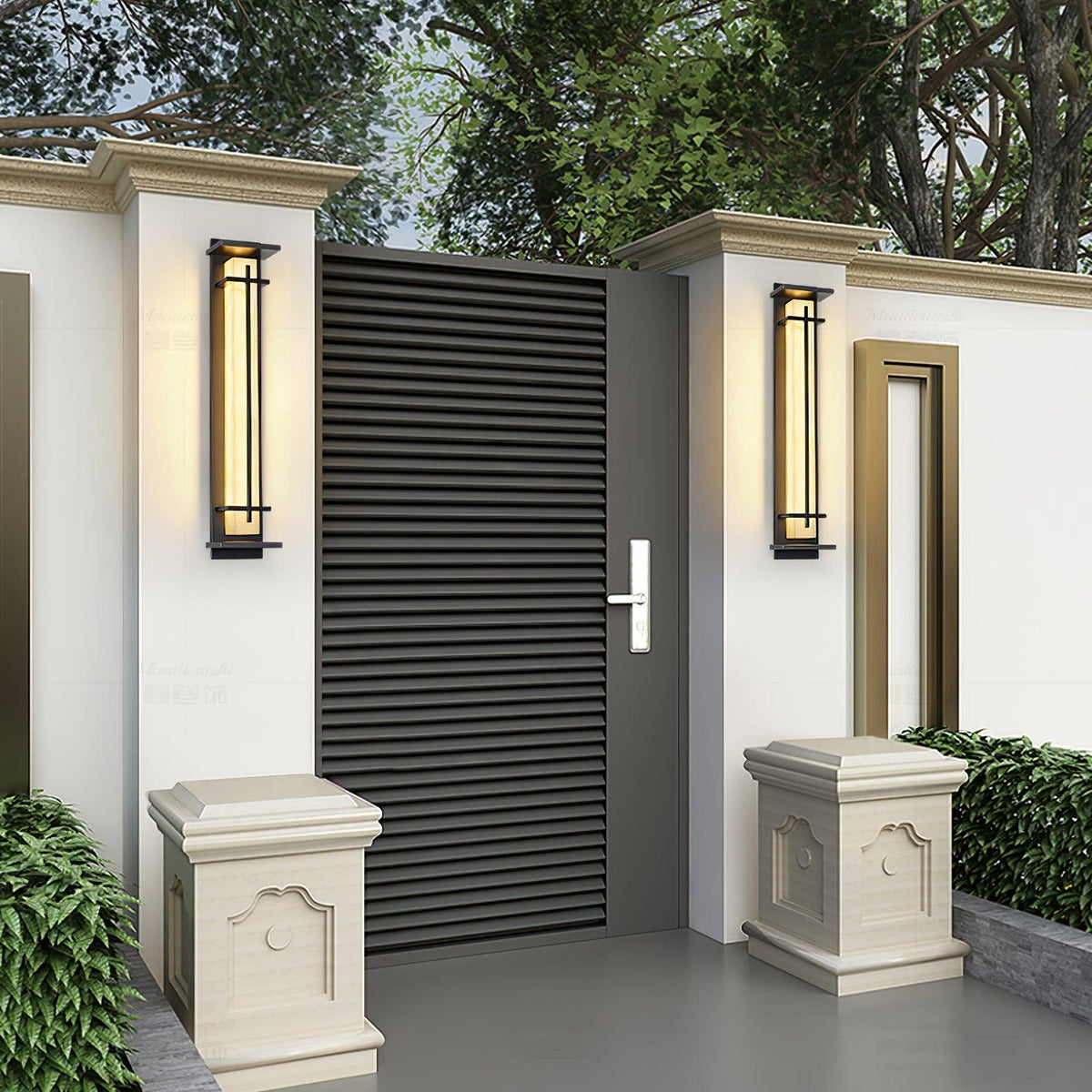 Stainless Steel Outdoor Wall Light With Frosted Diffuser Square