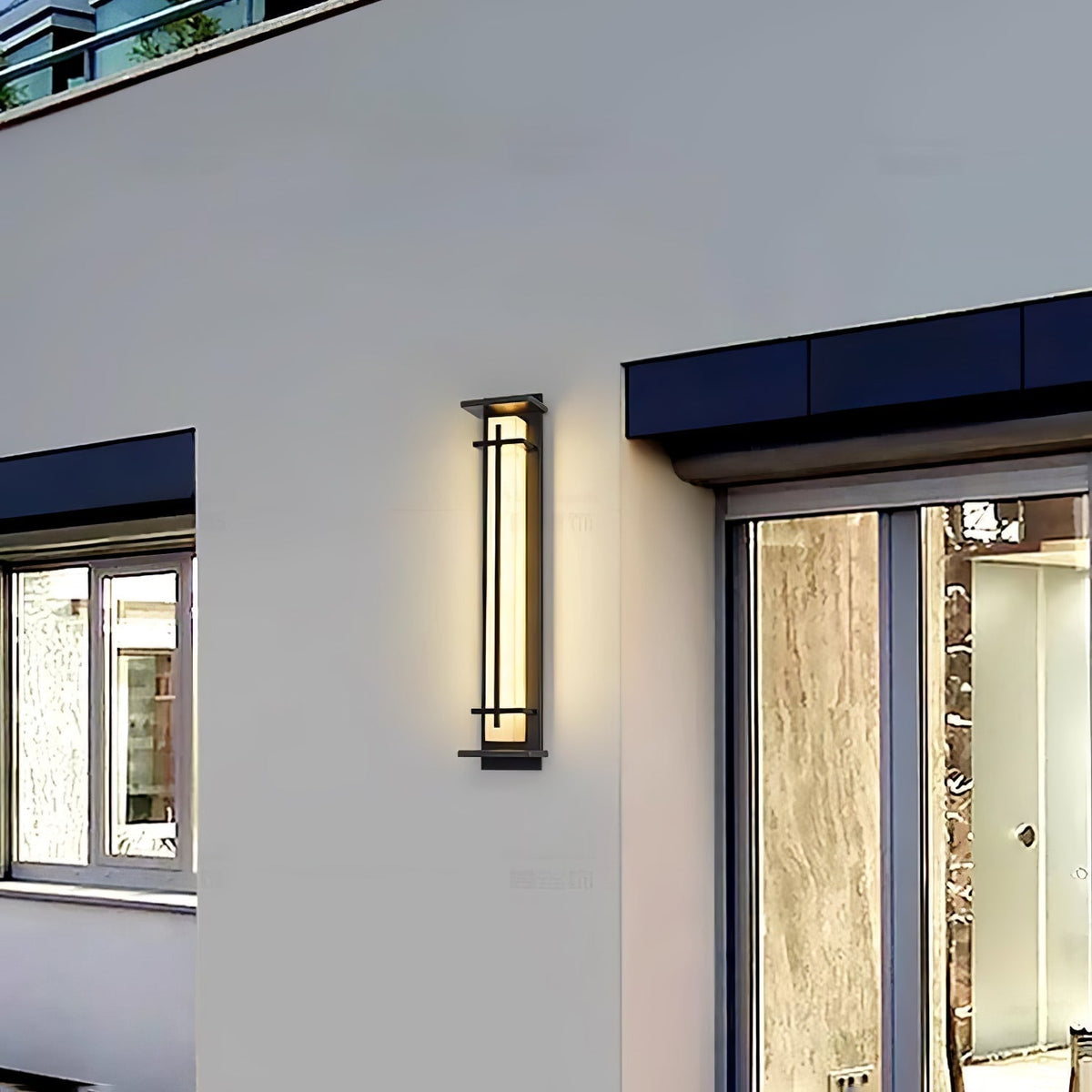 Stainless Steel Outdoor Wall Light With Frosted Diffuser Square