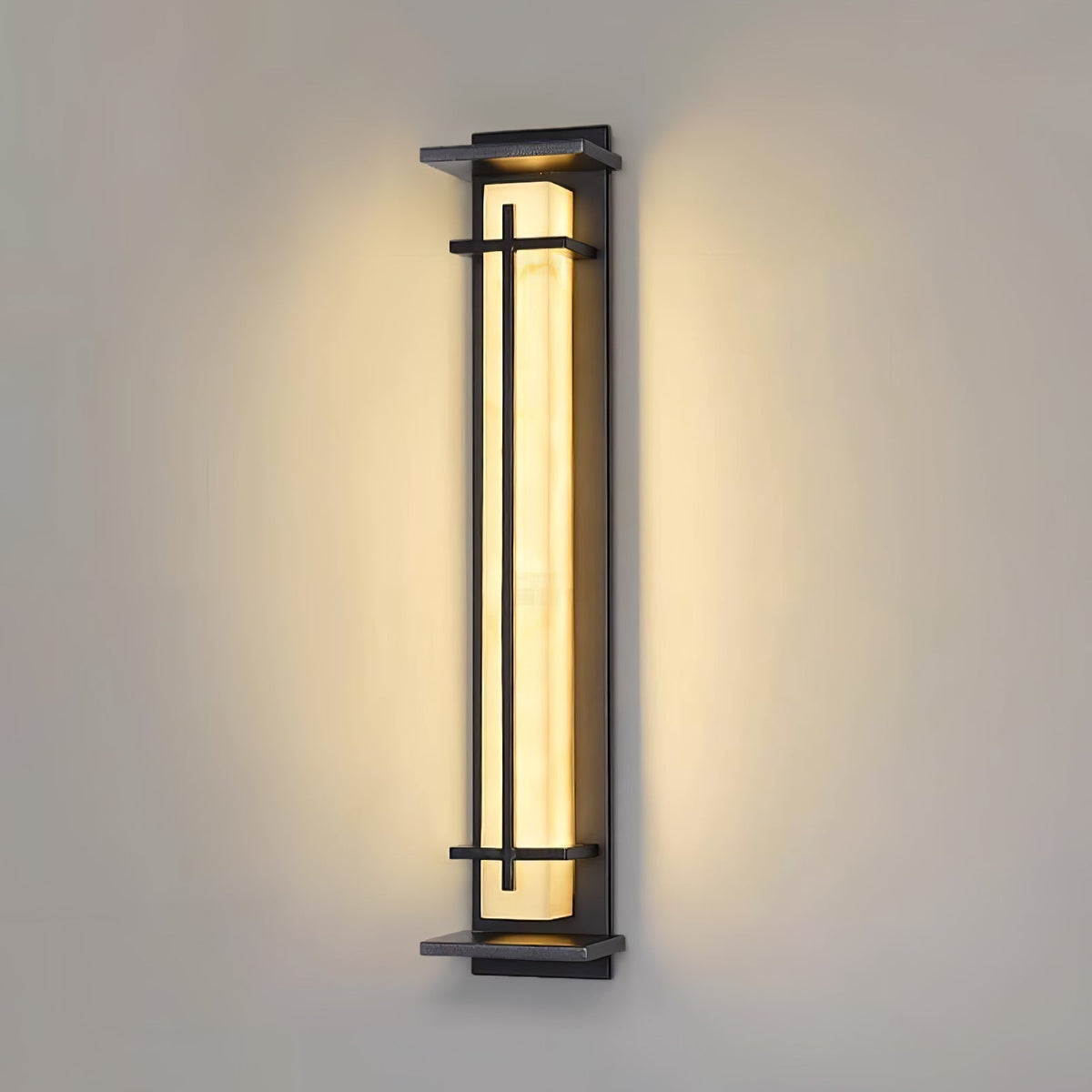 Stainless Steel Outdoor Wall Light With Frosted Diffuser Square
