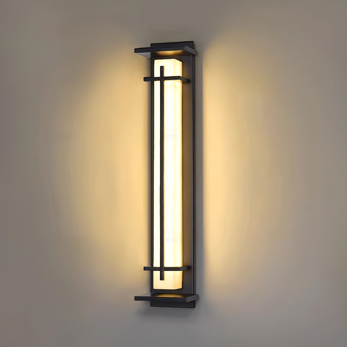 Stainless Steel Outdoor Wall Light With Frosted Diffuser Square