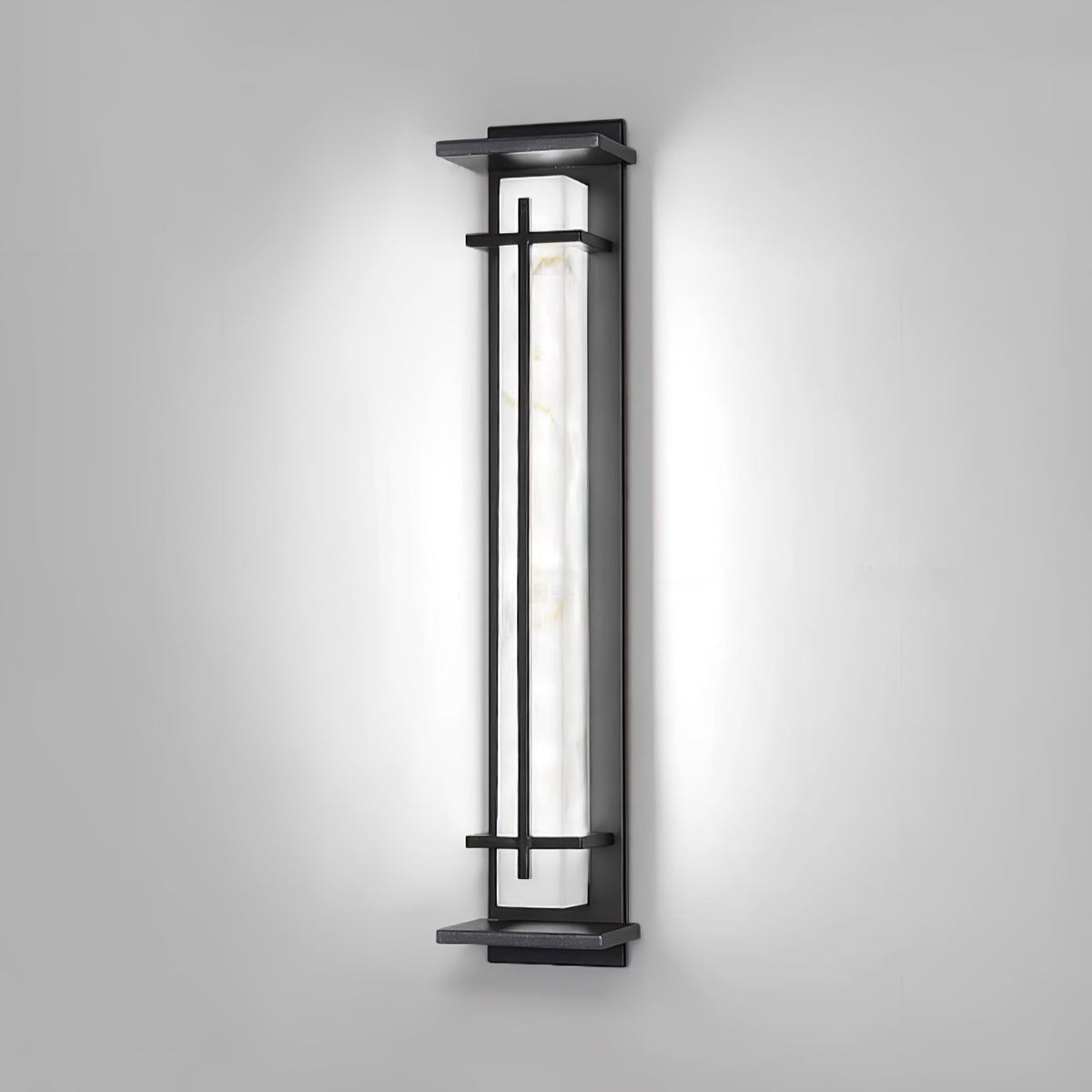 Stainless Steel Outdoor Wall Light With Frosted Diffuser Square
