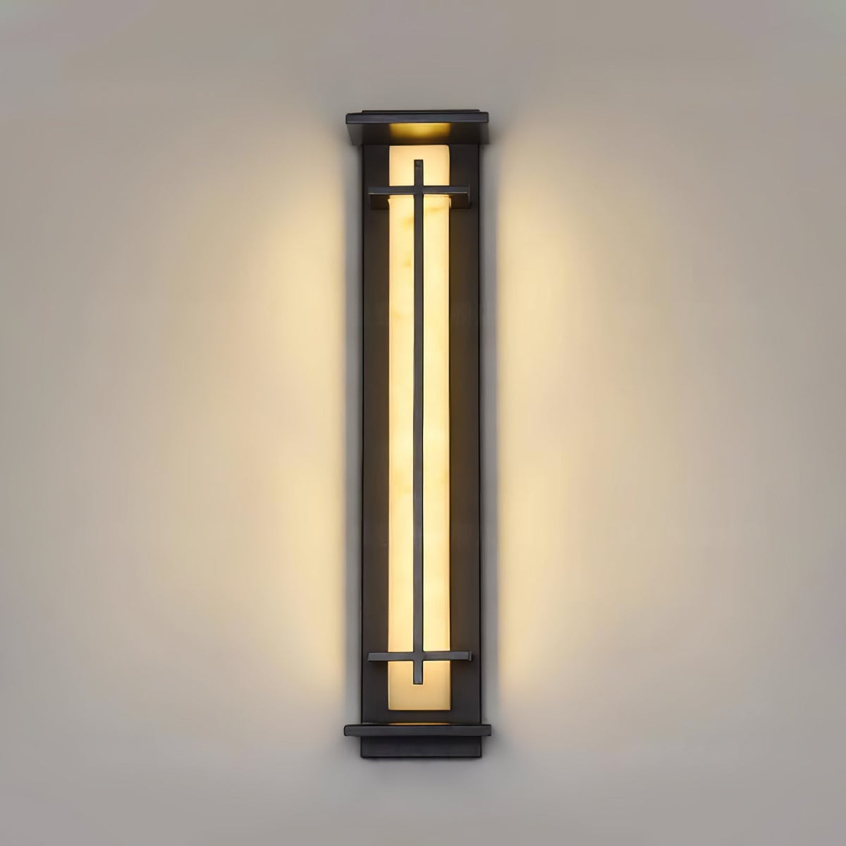 Stainless Steel Outdoor Wall Light With Frosted Diffuser Square