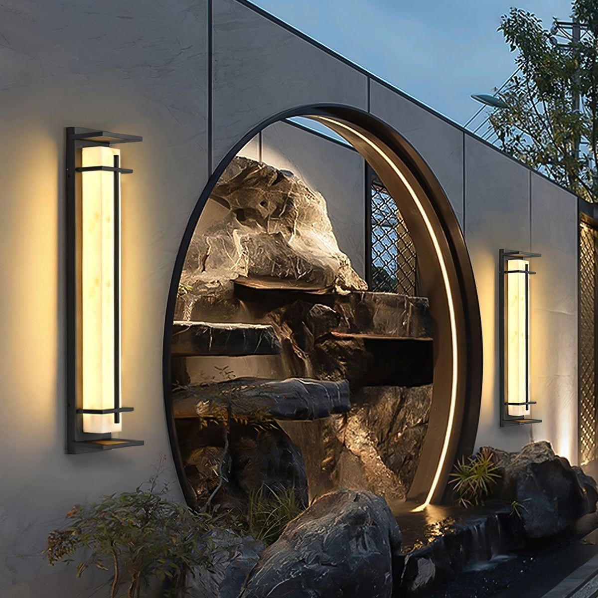 Stainless Steel Outdoor Wall Light With Frosted Diffuser Square