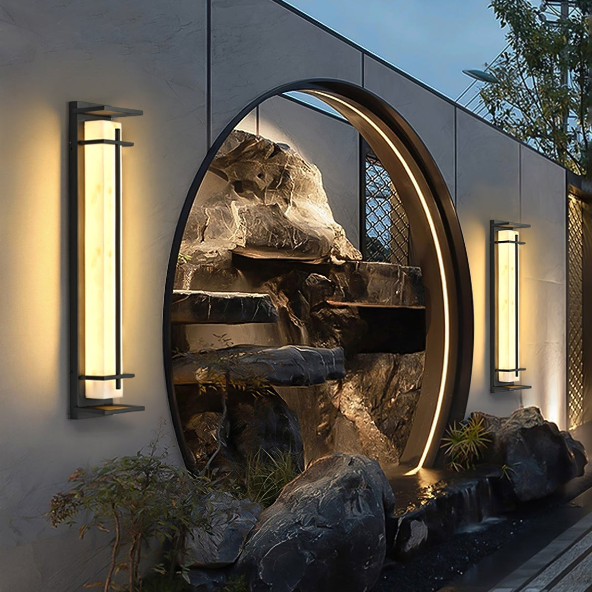 Stainless Steel Outdoor Wall Light With Frosted Diffuser Square