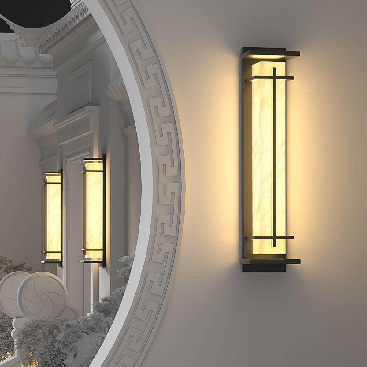 Stainless Steel Outdoor Wall Light With Frosted Diffuser Square