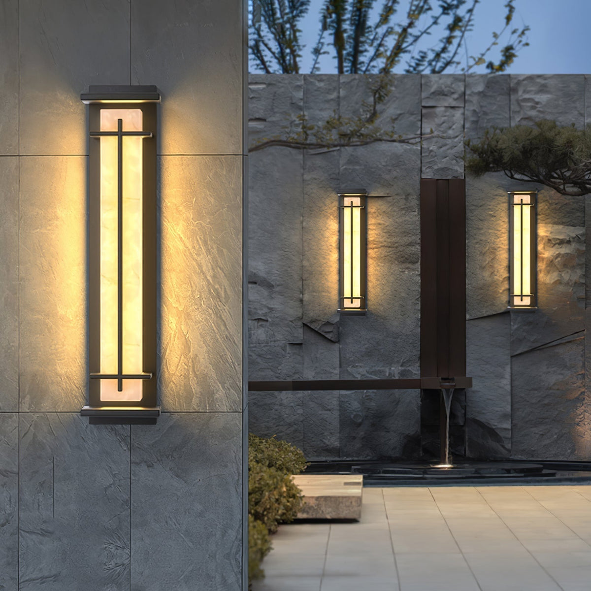 Stainless Steel Outdoor Wall Light With Frosted Diffuser Square