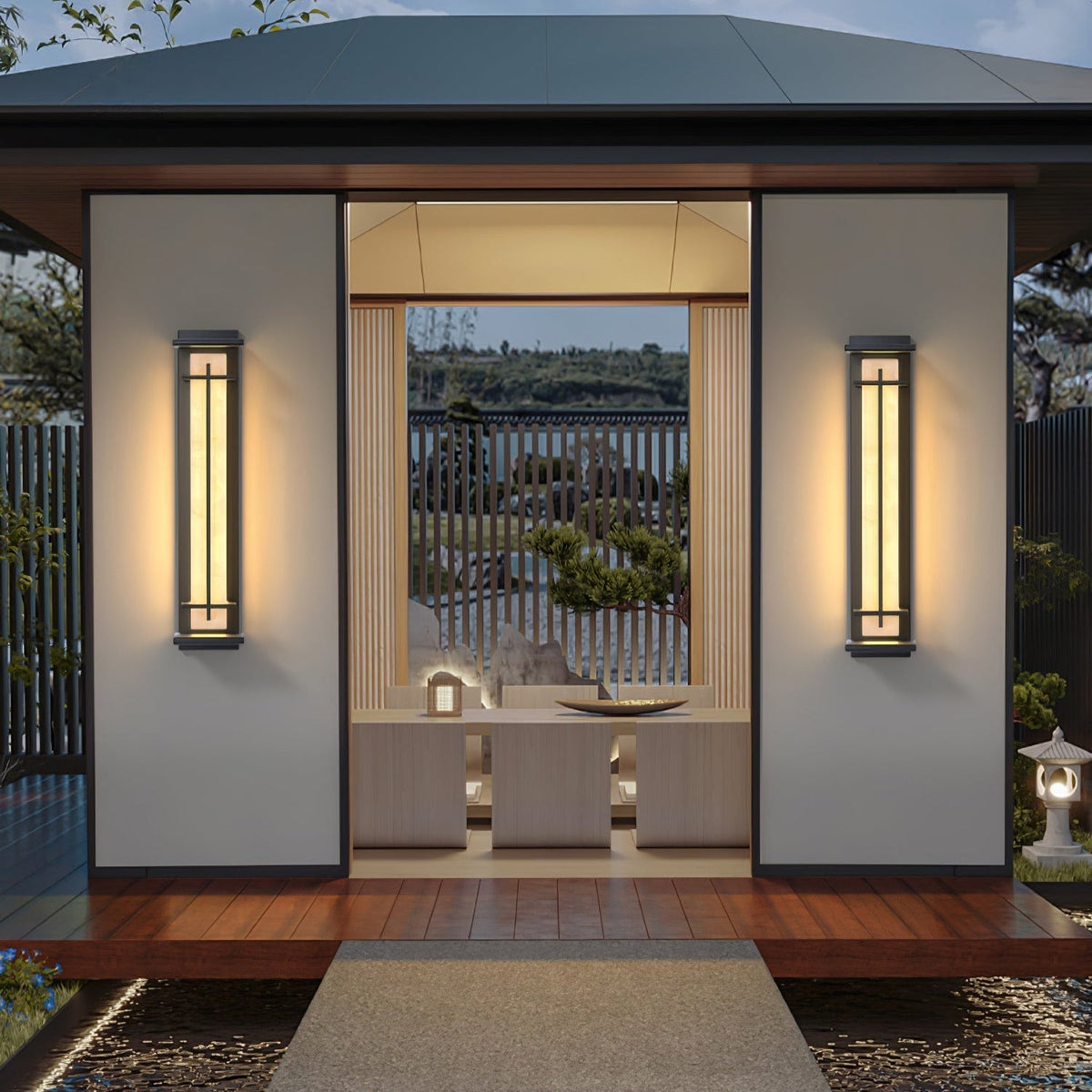 Stainless Steel Outdoor Wall Light With Frosted Diffuser Square