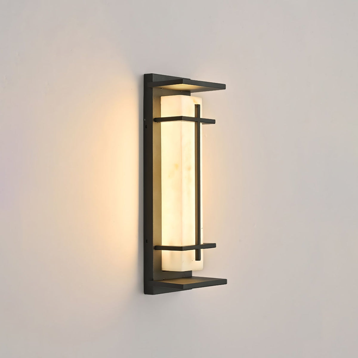 Stainless Steel Outdoor Wall Light With Frosted Diffuser Square
