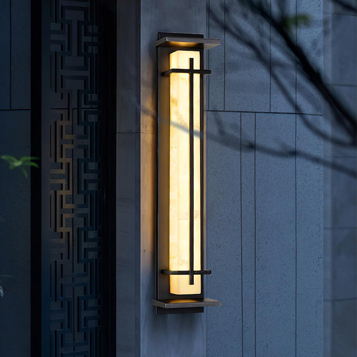 Stainless Steel Outdoor Wall Light With Frosted Diffuser Square