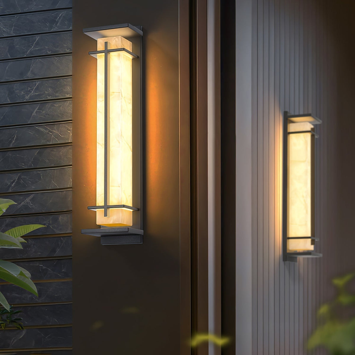 Stainless Steel Outdoor Wall Light With Frosted Diffuser Square