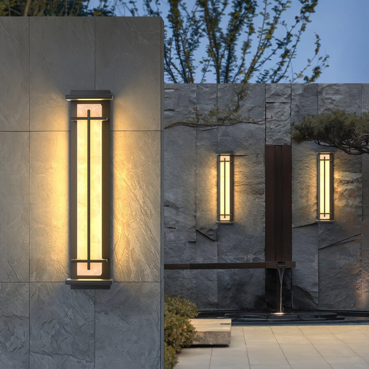 Stainless Steel Outdoor Wall Light With Frosted Diffuser Square