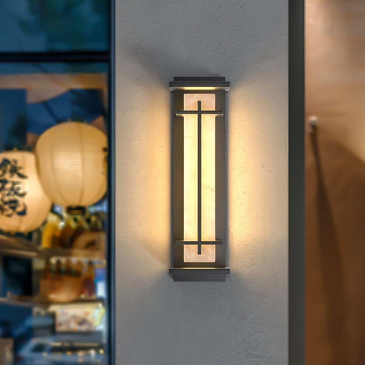 Stainless Steel Outdoor Wall Light With Frosted Diffuser Square