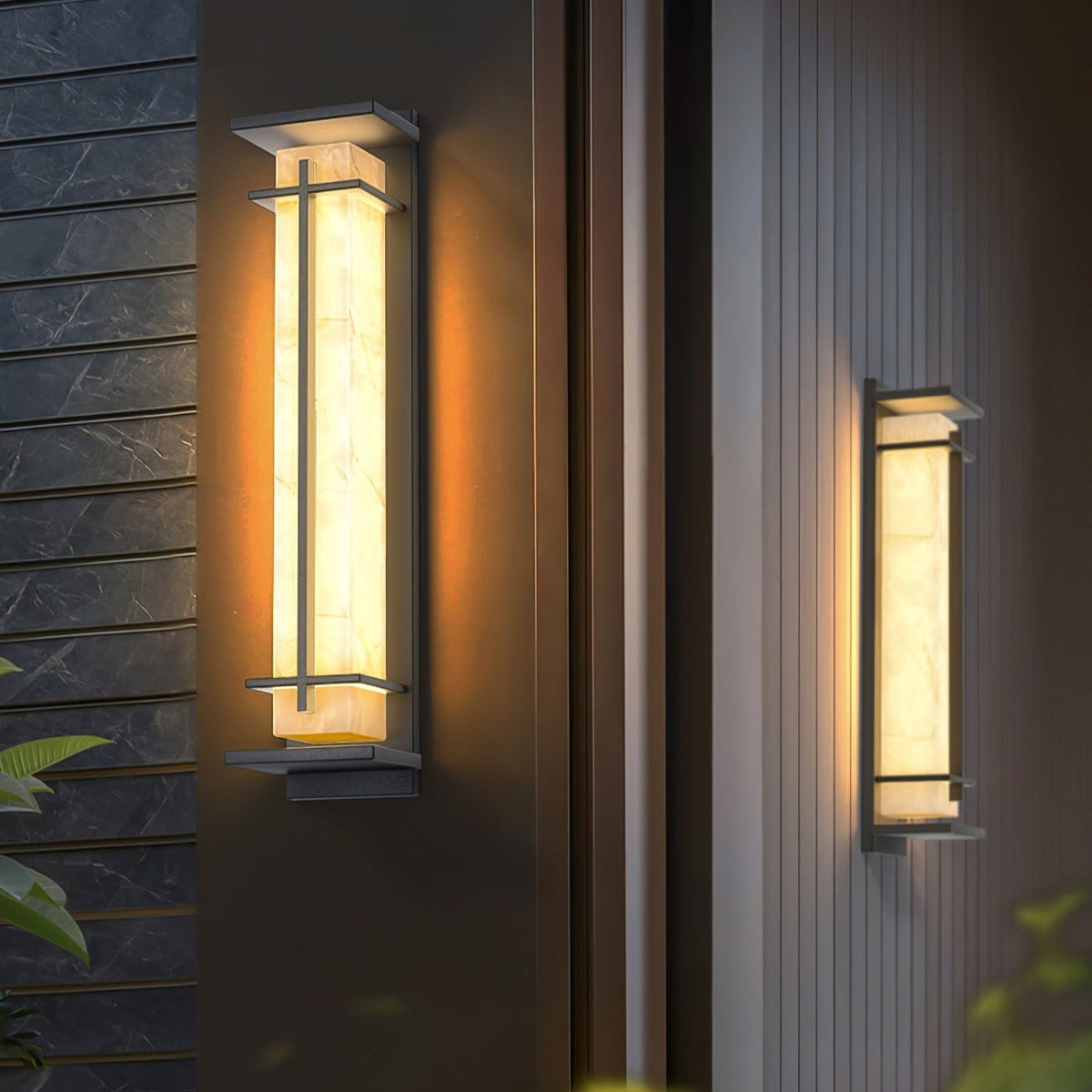 Stainless Steel Outdoor Wall Light With Frosted Diffuser Square
