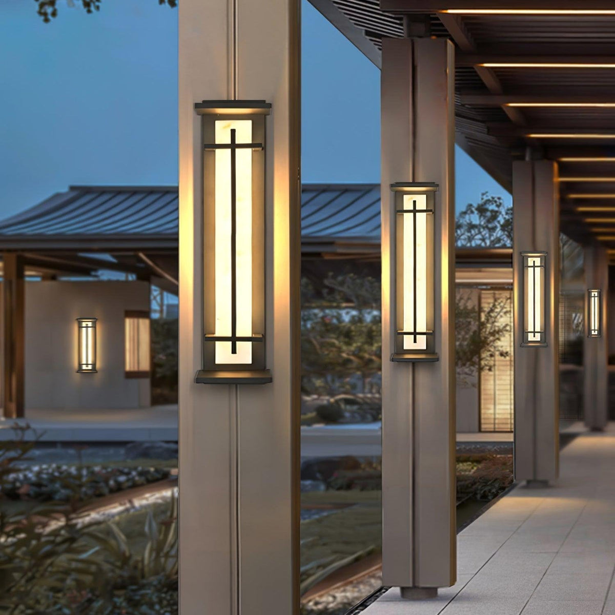 Stainless Steel Outdoor Wall Light With Frosted Diffuser Square