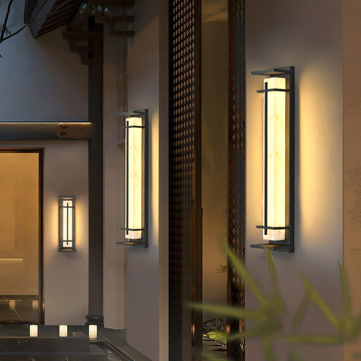 Stainless Steel Outdoor Wall Light With Frosted Diffuser Square