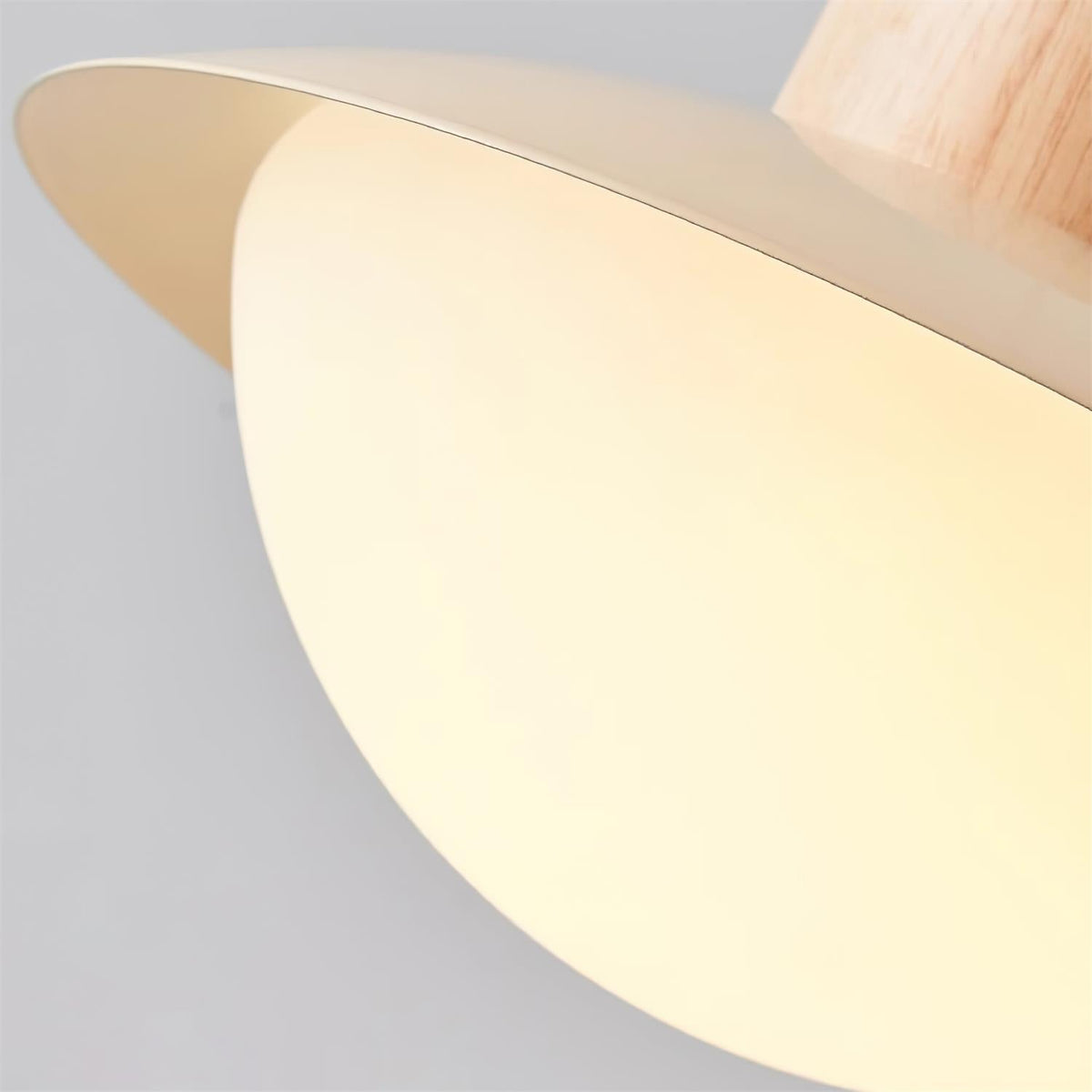 Soft Glow Natural Wood Milk Pendant Light