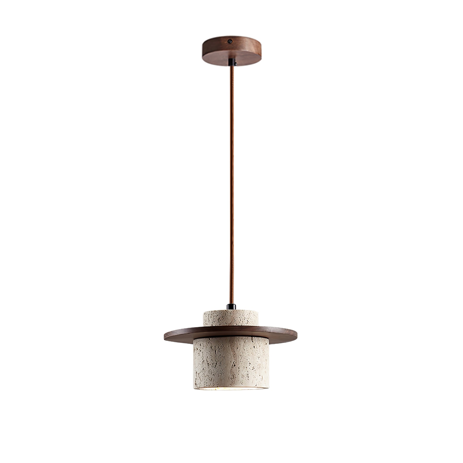 Travertine Disc Cylinder Pendant Light Ambient Glow