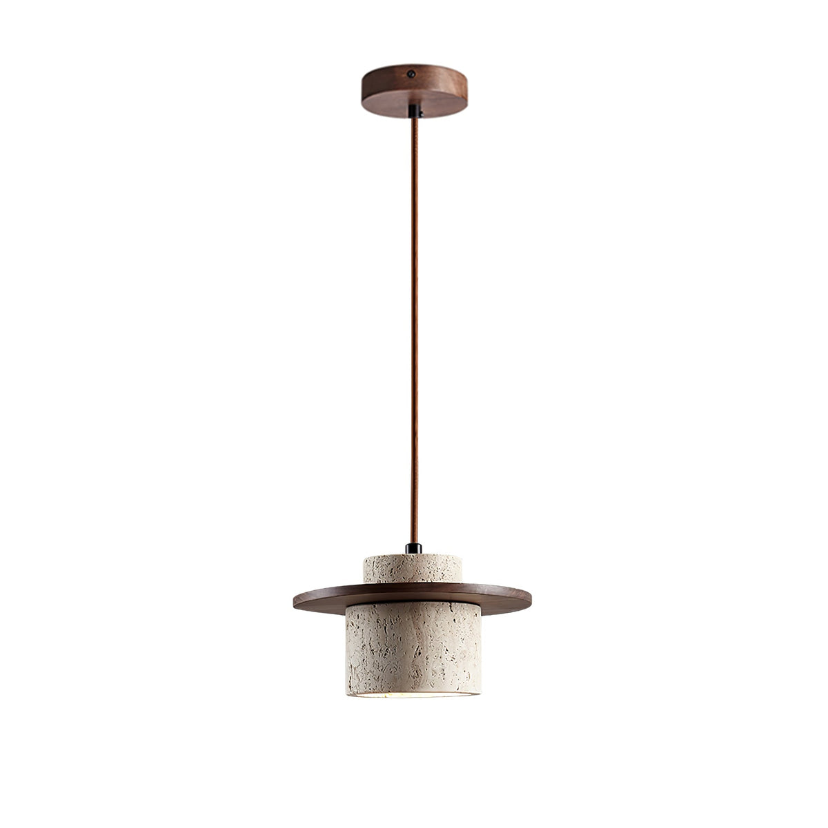 Travertine Disc Cylinder Pendant Light Ambient Glow