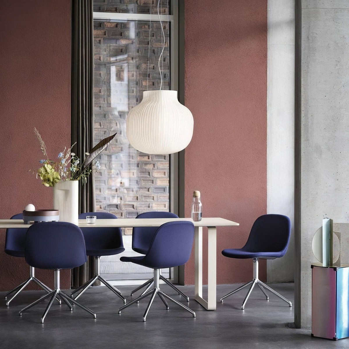 Minimalist Pleated Shade Silk Bell Pendant Light