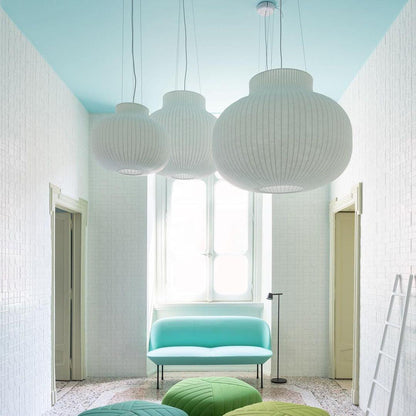 Minimalist Pleated Shade Silk Bell Pendant Light
