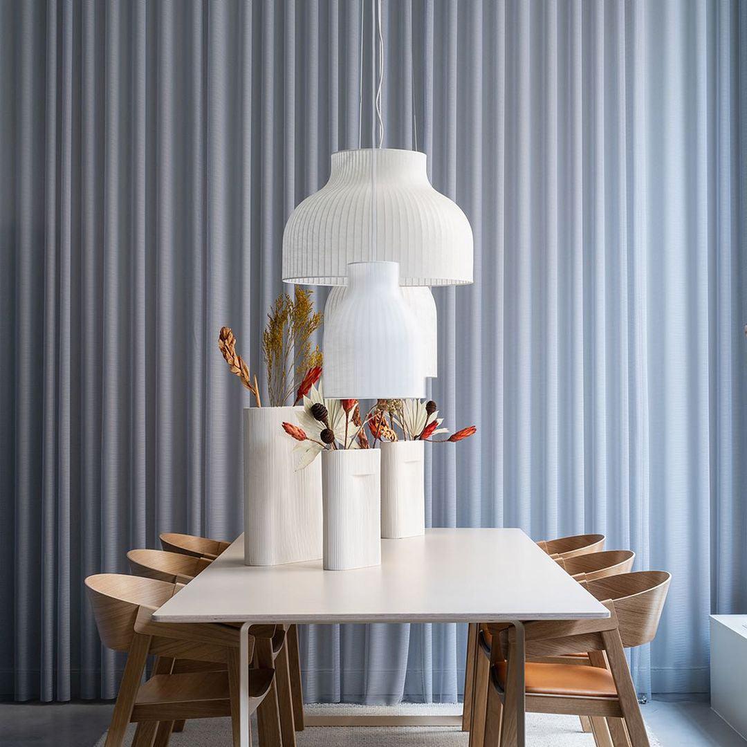 Minimalist Pleated Shade Silk Bell Pendant Light