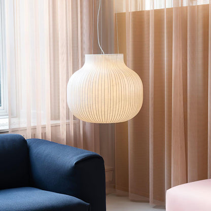 Minimalist Pleated Shade Silk Bell Pendant Light