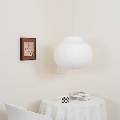 Minimalist Pleated Shade Silk Bell Pendant Light