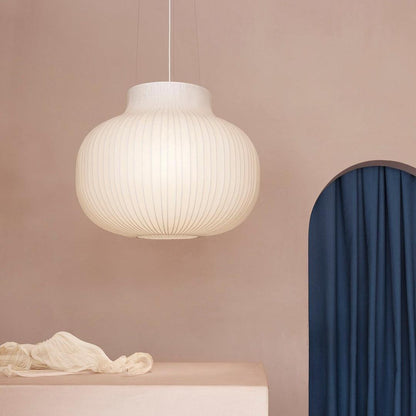 Minimalist Pleated Shade Silk Bell Pendant Light
